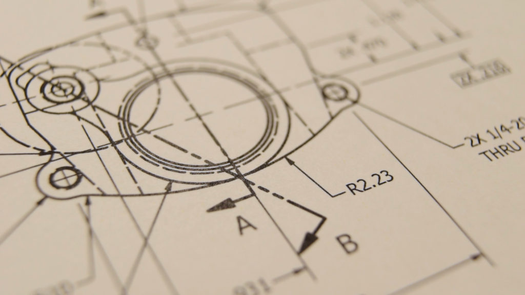 Detail view of an engineering drawing