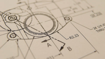 Detail view of an engineering drawing
